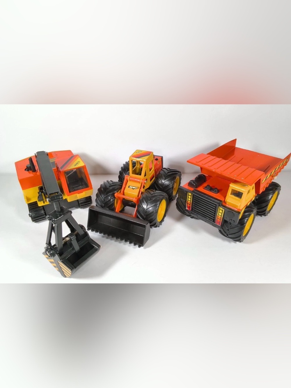 Vintage 1989 REMCO Diecast Construction Truck Lot Dump Truck Loader Excavator
